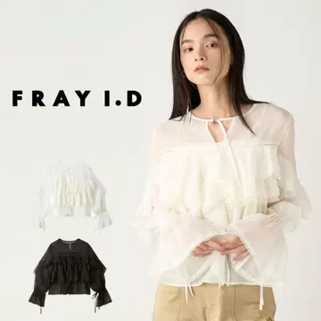 [미사용 새상품 택 포함] FRAY I.D 튤프릴 블라우스 화이트