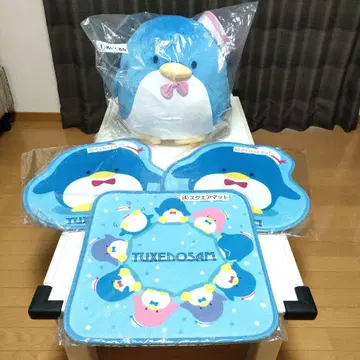 산리오 뽑기 턱시도샘 봉제 인형 다이컷 매트 등 4점 세트