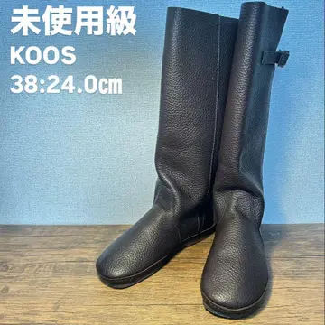 [ 미사용급 ] KOOS 다크 브라운 롱 부츠 38:24.0cm