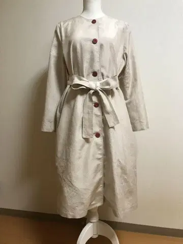 노카라 코트 기모노 리메이크  핑크 베이지