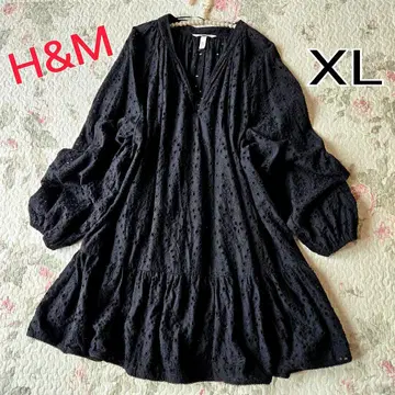 H&M 전체 레이스 튜닉 원피스 블랙 빅 사이즈 XL
