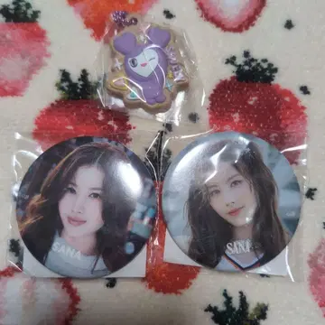TWICE SANA 캔뱃지 2개와 키링 세트