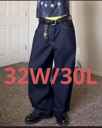 GAP 슈퍼 배기 데님 다크 린스 32W30L