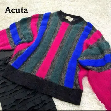 Acuta 아쿠타 멀티 컬러 울 니트 여성용 니트 스웨터