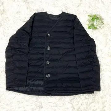 새상품급 나곤스탠스 라이트 박스 다운 자켓 블랙 S 노카라