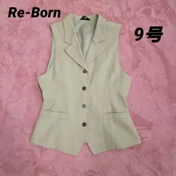 [여성복] 베이지 슬리브리스 베스트 9호 심플