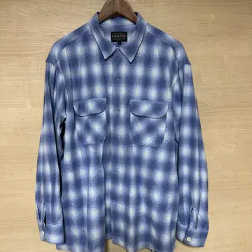 PENDLETON 블루 계열 체크 플란넬 셔츠 L