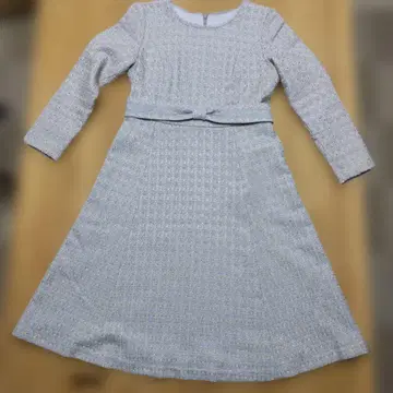 무릎 기장 트위드풍 원피스 긴팔