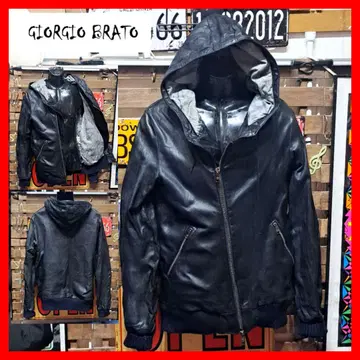 GIORGIO BRATO 조르지오 브라토 램 가죽 가죽 후드티