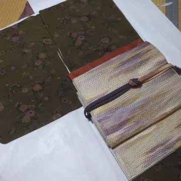 기모노와 오비 2점, 순수 실크