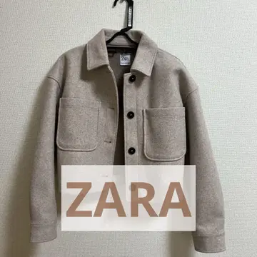 ZARA 자켓 짧은 기장 베이지 박스 실루엣