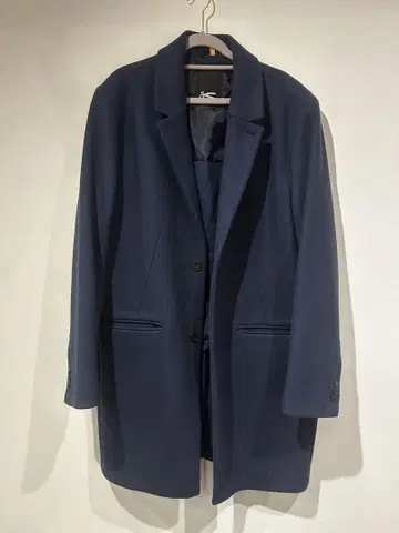 DENHAM 네이비 체스터 코트 덴함 코트