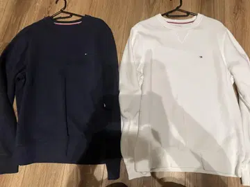 Tommy Hilfiger 네이비 화이트 크루넥 맨투맨