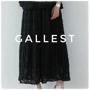 GALLEST 갤레스트 프린지 플리츠 롱 스커트 블랙 사이즈 M