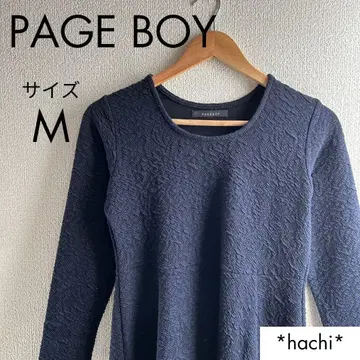 PAGE BOY 페이지 보이 플레어 원피스 M 네이비 크레이프 원단