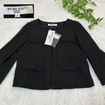 NATURAL BEAUTY BASIC 노카라 자켓 S 트위드