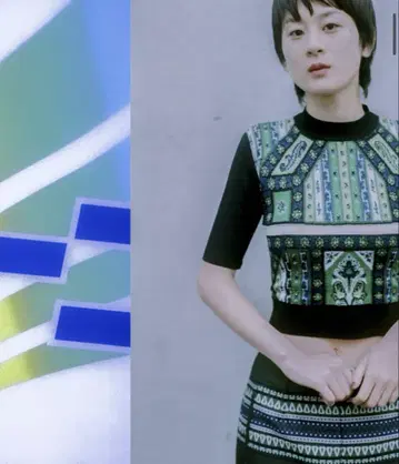 Mame kurogouchi Cropped Knit Top -green
