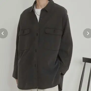 그레이 코듀로이 긴팔 셔츠