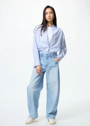 [유니클로] 배기 커브진 62BLUE 사이즈 27