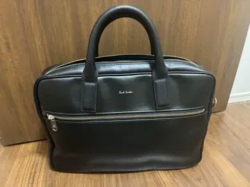 Paul Smith 브리프 케이스 블랙 가죽 로고 비즈니스 백