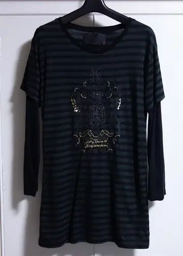 ROEN 레이어드 티셔츠 스터드 스팽글