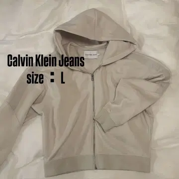 Calvin Klein Jeans 후드 부착 후드티 L 사이즈 베이지
