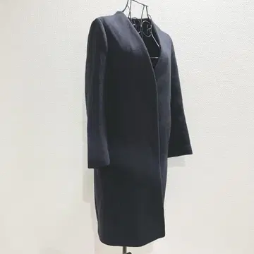 그린 라벨 릴랙싱 롱 코트 M 블랙 무지 심플 베이직