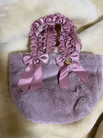 Maison de FLEUR 리본 포함 퍼 토트백