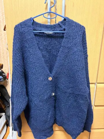 LARUTA 모헤어 네이비 가디건 긴팔