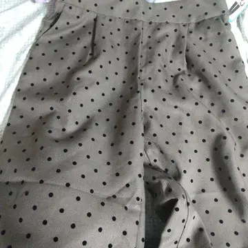hina 콜라보 신상 브라운 도트 무늬 와이드 팬츠 3L