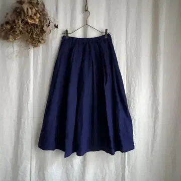 apuntob 아푸토비 울 린넨 개더 롱 스커트 XS 사이즈