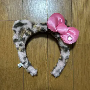 레오파드 무늬 헬로키티 머리띠