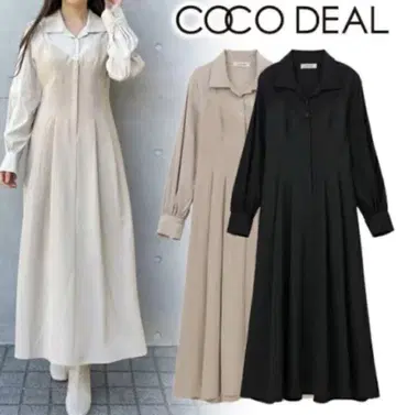 COCO DEAL 셔츠 스위치 플레어 원피스