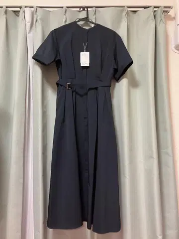 네이비 반팔 셔츠 원피스 머신 워셔블