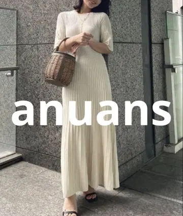 anuans 긴팔 원피스 FREE 라이트 베이지 여성용