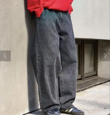 [ 새상품급 ] 11.5oz 데님 와이드 팬츠 다크 그레이