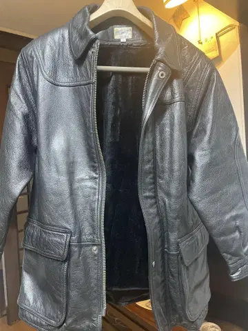 가죽 롱 자켓 블랙