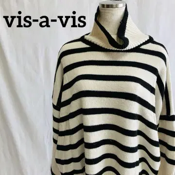 vis-a-vis 스트라이프 터틀넥 니트