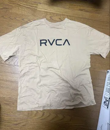 RVCA 베이지 T셔츠 로고 프린트