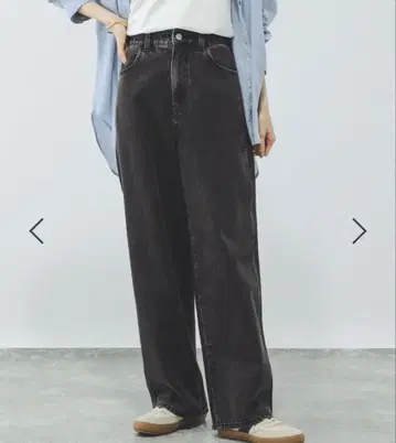 글로벌 워크 GOOD 데님 배기 팬츠 블랙