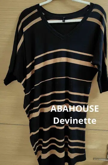 Abahouse Devinette 비대칭 니트 원피스 무릎 기장