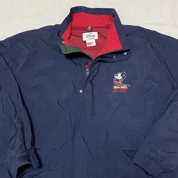90s 디즈니 블루종 나일론 네이비 M 자수