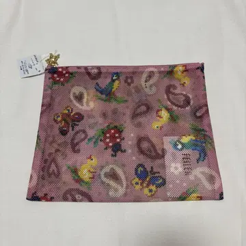 페이러 하이디 페이즐리 핑크 메쉬 파우치 L HPY-257013