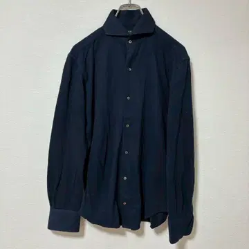 BARNEYS NEWYORK 긴팔 셔츠 면 100% 무지 네이비