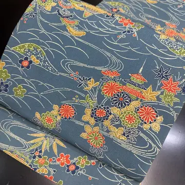 10-25 교토 후쿠로 오비 새상품급 순수 실크 기모노