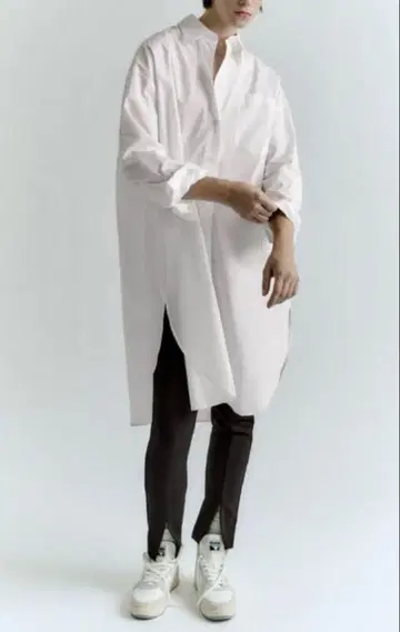 새상품 ZARA 엑스트라 롱 포플린 셔츠 XS-S