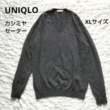 유니클로 캐시미어 스웨터 XL 사이즈 그레이 새상품급 V넥