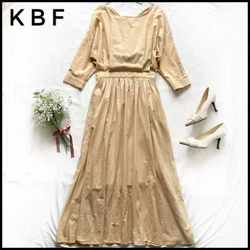 KBF 백리본 원피스 돌먼 슬리브 롱 기장