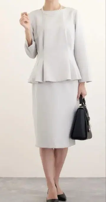 DRESS LAB 허리 턱 페플럼 상의 & 스커트