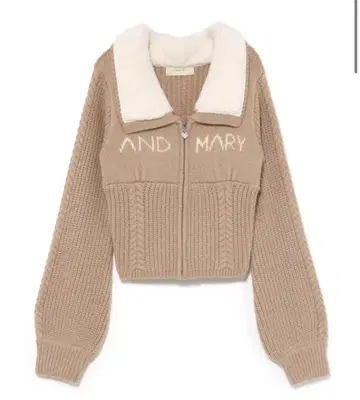 Mary logo zip tops beige